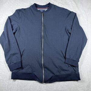 Britches Sport By Wanted Jacket Mens L Bomber Birdseye Full Zip Long Sleeve Blue